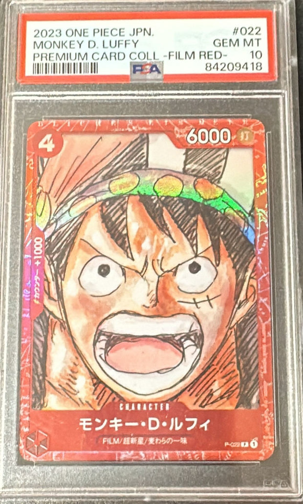2023 One Piece JPN. #022 Monkey D. Luffy Premium Card Coll- Film Red-PSA 10