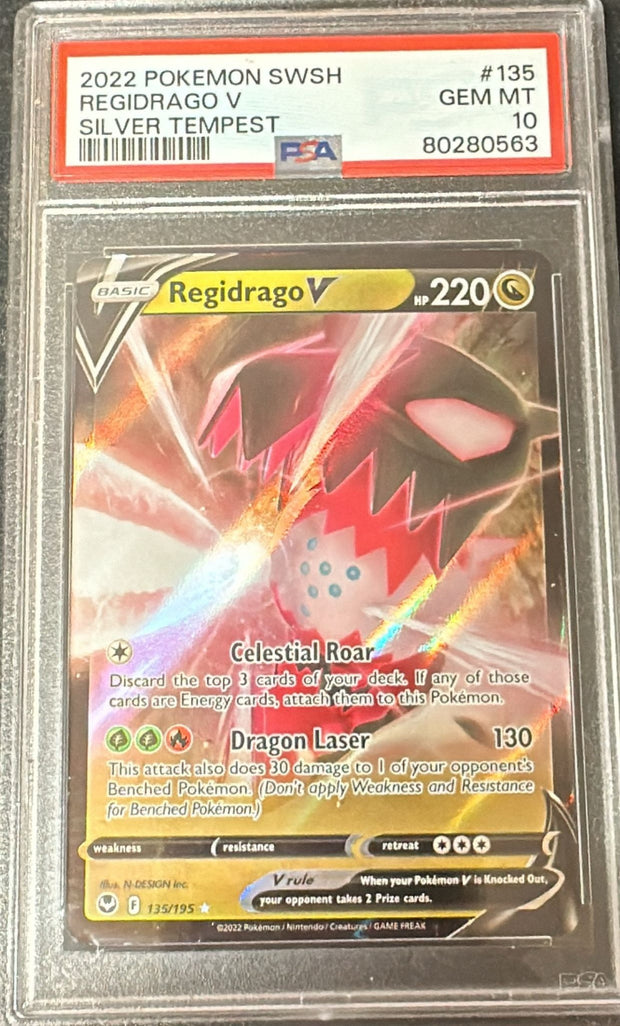 2022 Pokemon Regidrago V PSA10 SWSH #135 EN