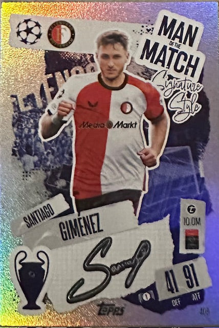 Topps Match Attax 24/25 Santiago Gimenez Signature Style!!!